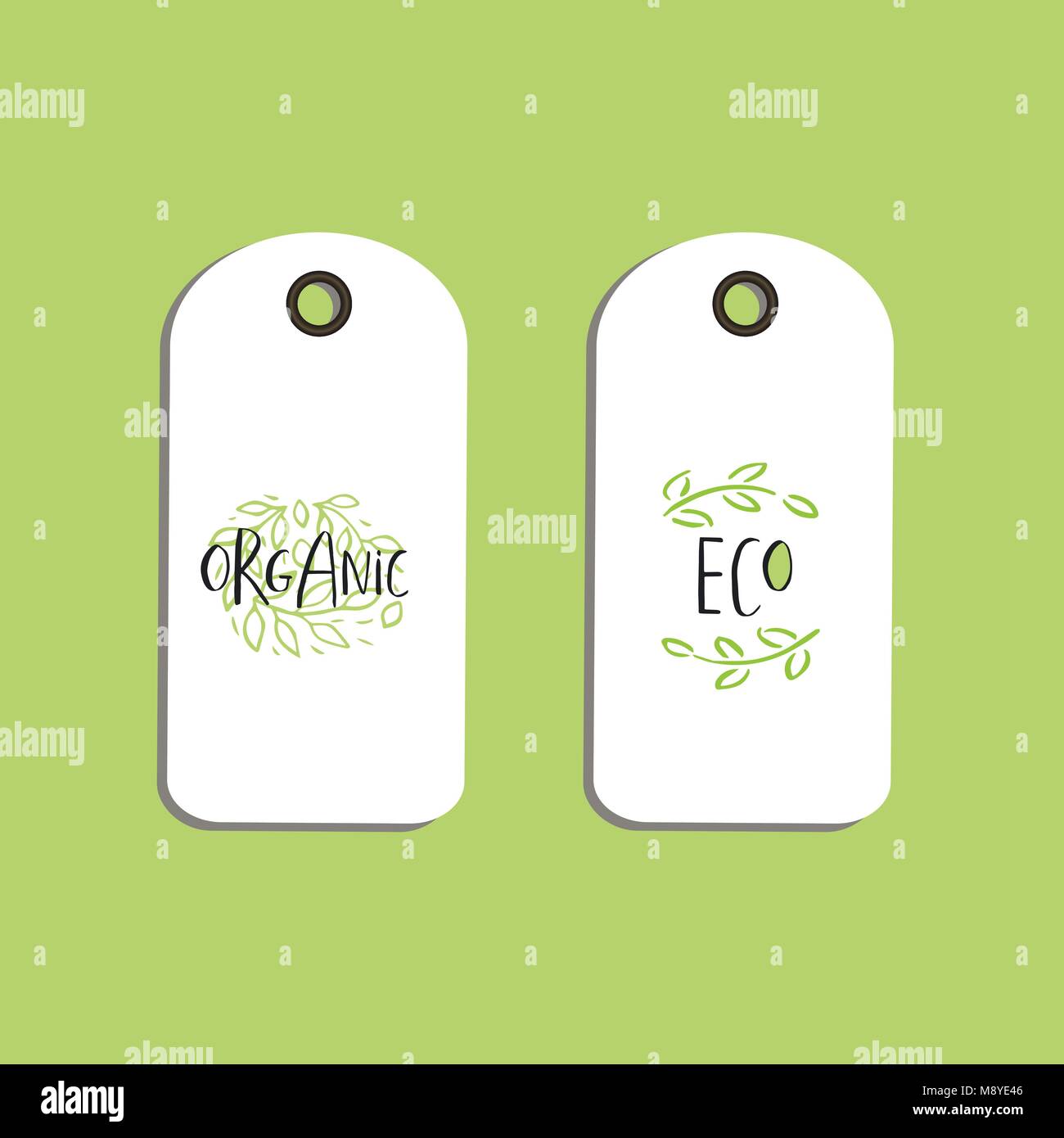Vector eco badge or tag, bio green logo. Vegan sign for cafe ...