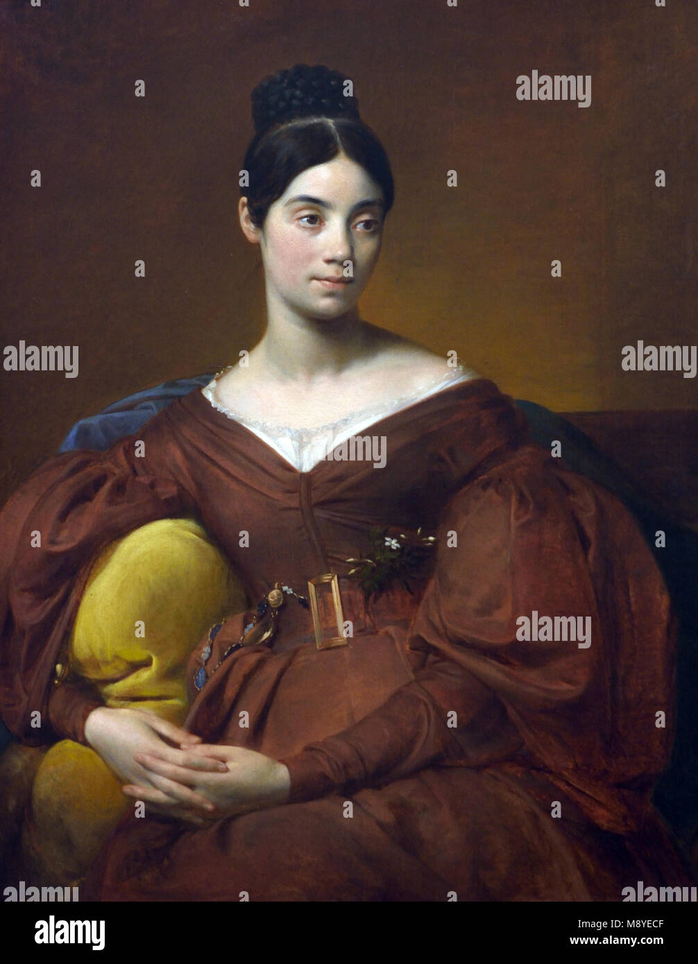 Portrait de Madame Félix Crucy 1836 Auguste Hyacinthe DEBAY - Auguste Hyacinthe DE BAY 1804-1865 , France, French, Stock Photo