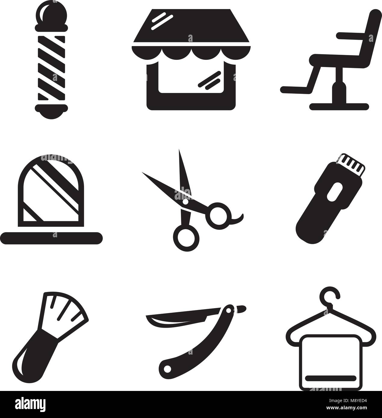 Barber Shop Icons Stock Vector Image & Art Alamy