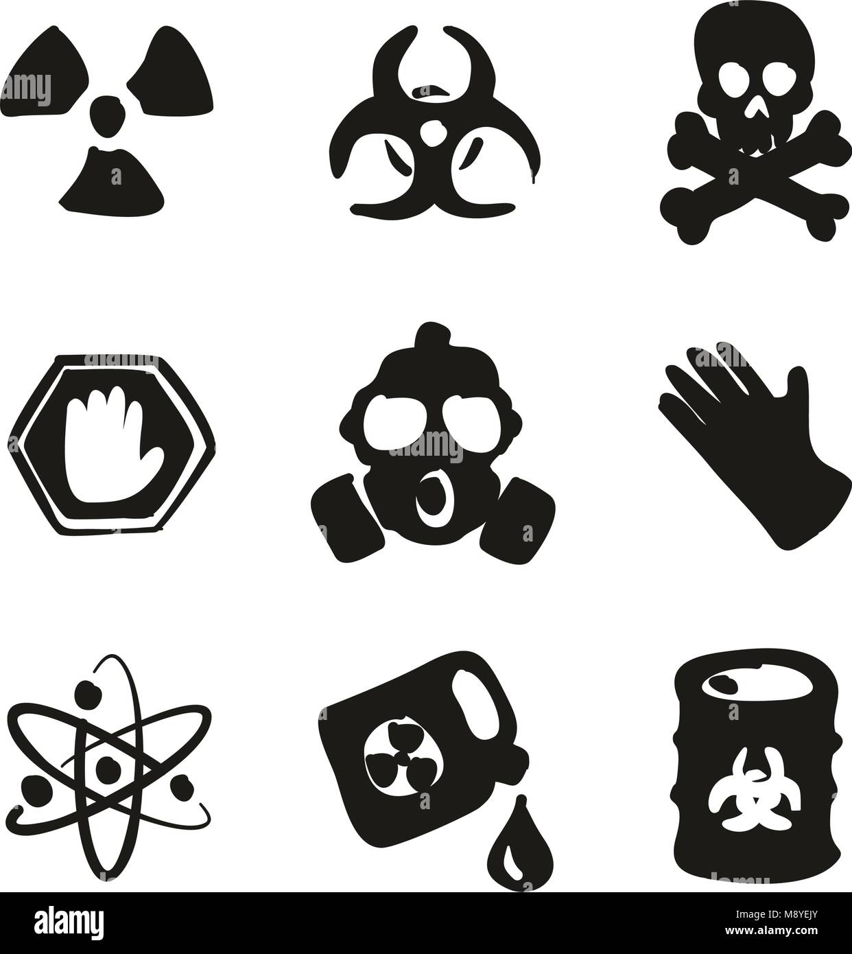 Biohazard Icons Freehand Fill Stock Vector Image & Art - Alamy