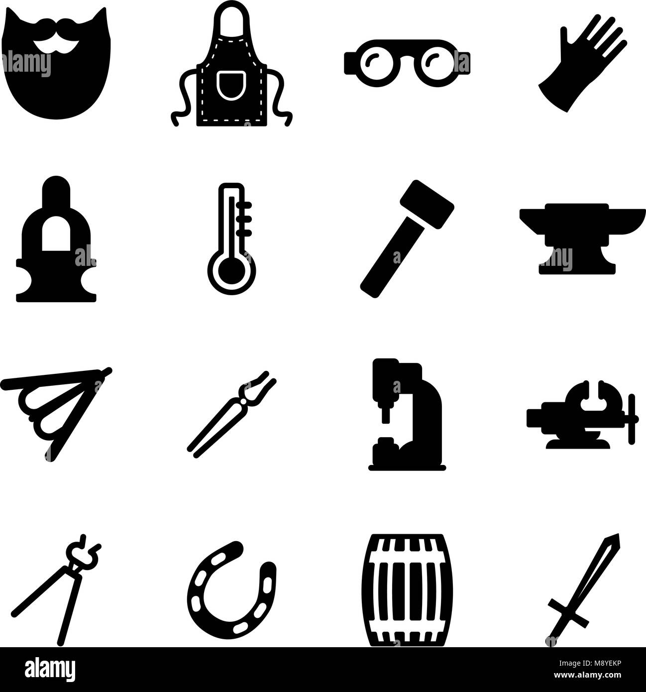 Blacksmith Icons Stock Vector