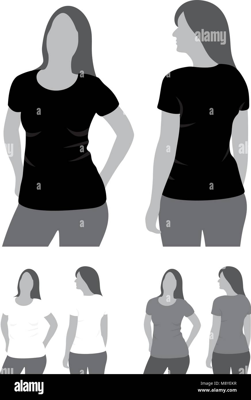 Blank Tshirt Girl Stock Vector Image & Art - Alamy