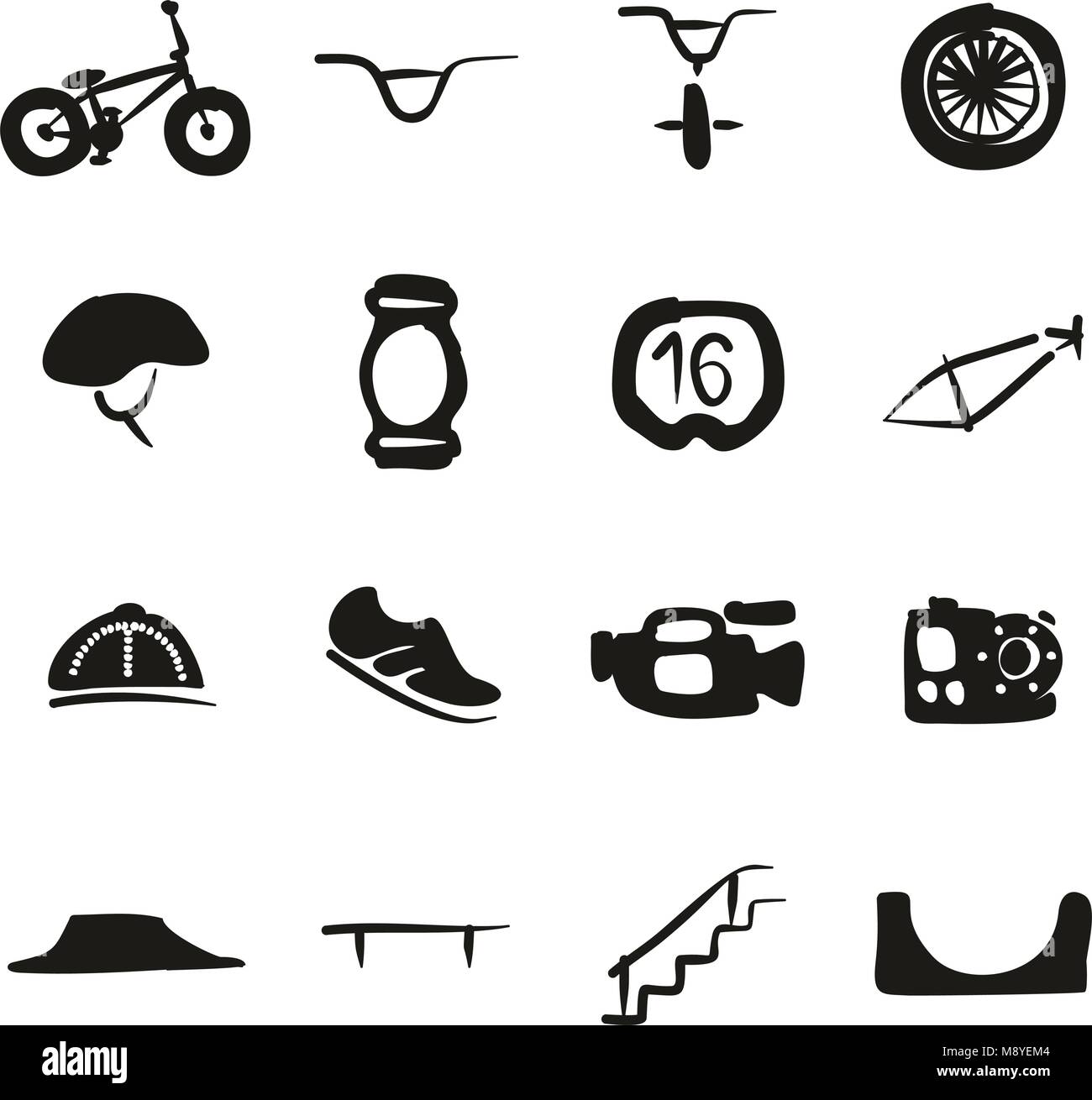BMX Icons Freehand Fill Stock Vector Image & Art - Alamy