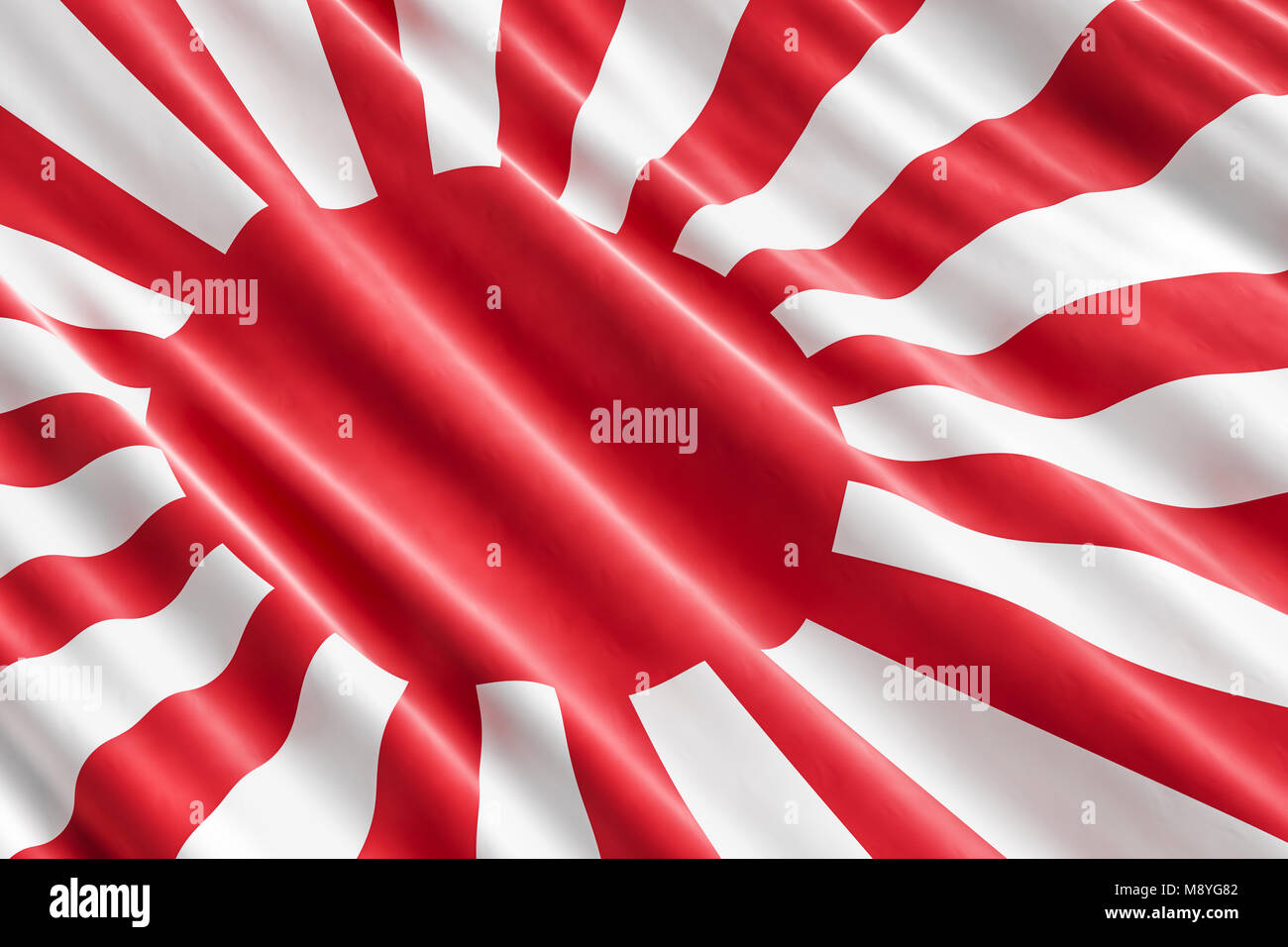 Imperial Japanese Army flag background, 3D rendering Stock Photo