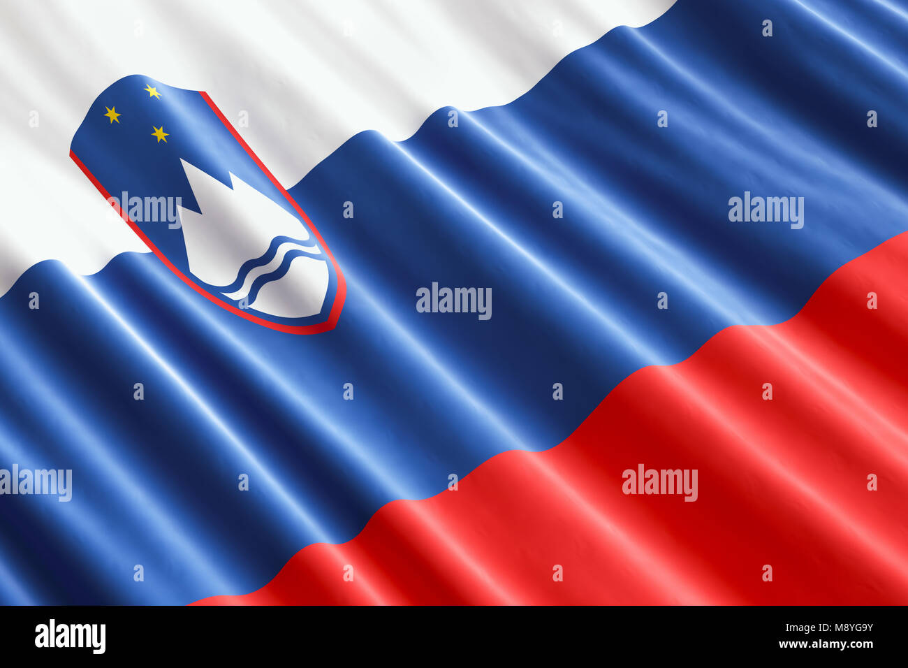 Slovenian flag background, 3D rendering Stock Photo