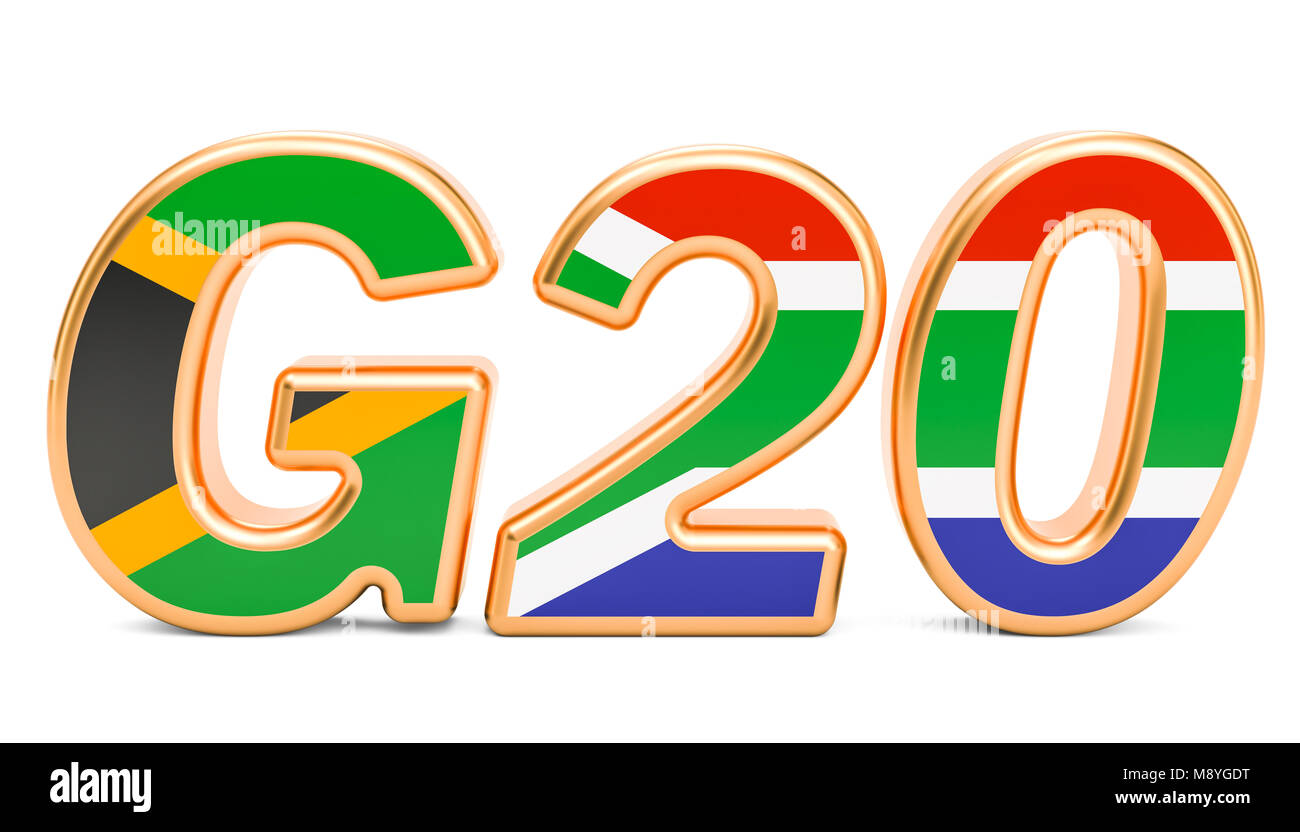 Summit G20 concept. South Africa G20 meeting, 3D rendering Stock Photo