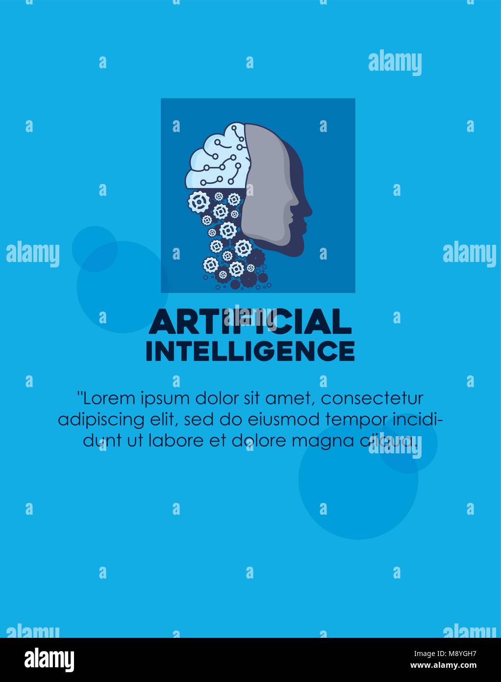 Infographic design of artificial intelligence with robotic head over ...