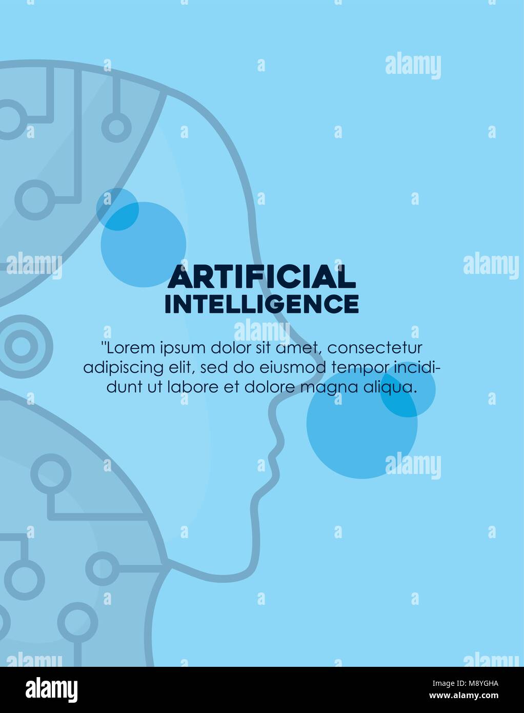 Infographic design of artificial intelligence with over robotic head ...