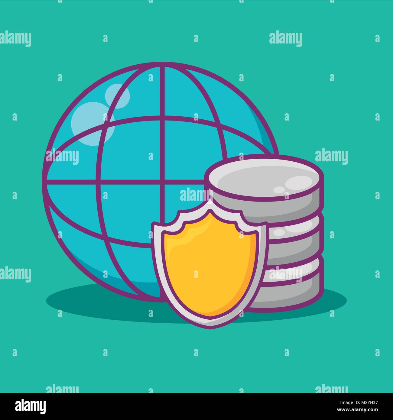Big data design with shield and global sphere and data server over ...