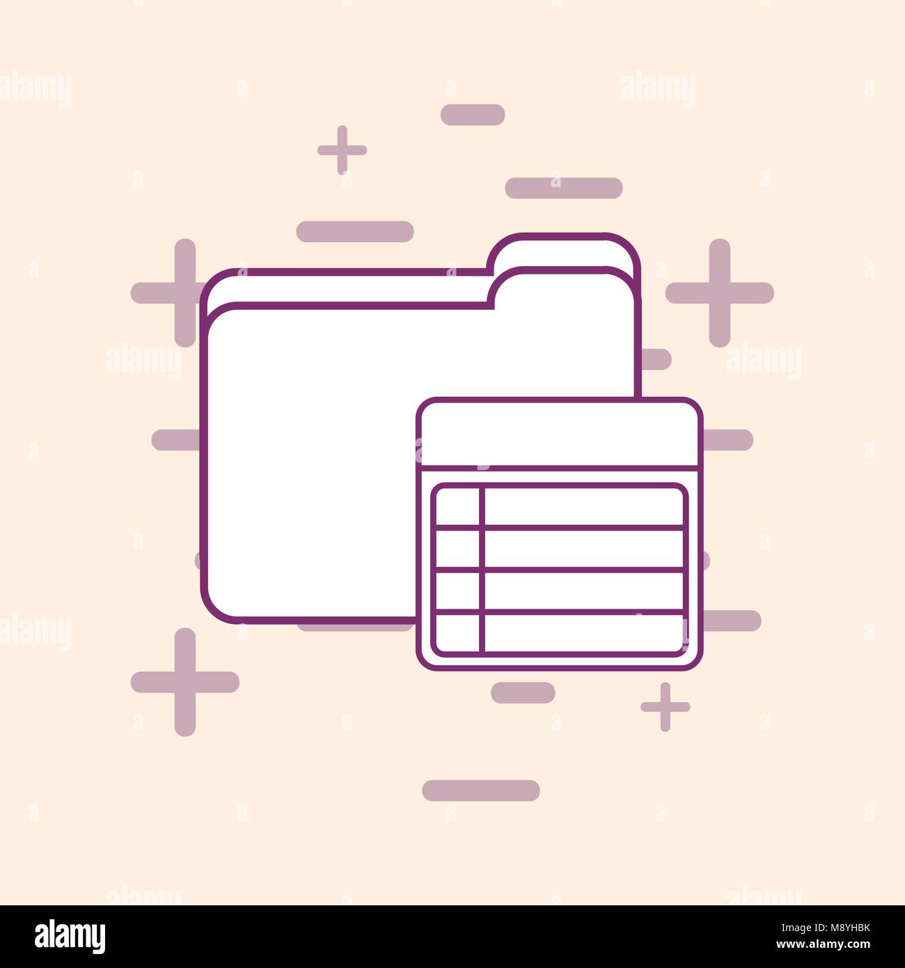 Big data design with document folder and invoice over white background ...