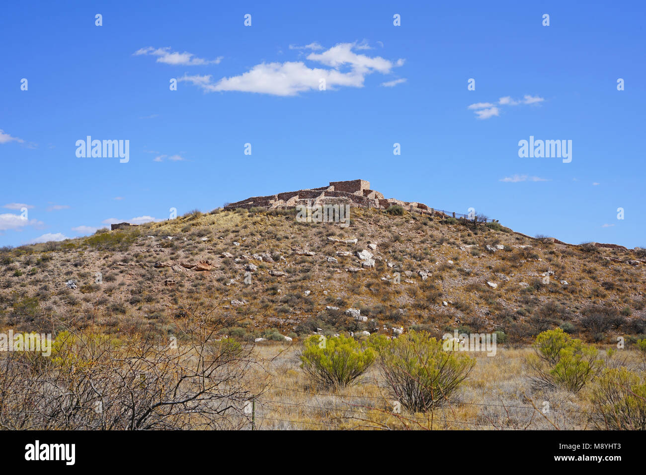 View of the Tuzigoot National Monument, a pueblo ruin on the National Register of Historic Places in Yavapai County, Arizona Stock Photo