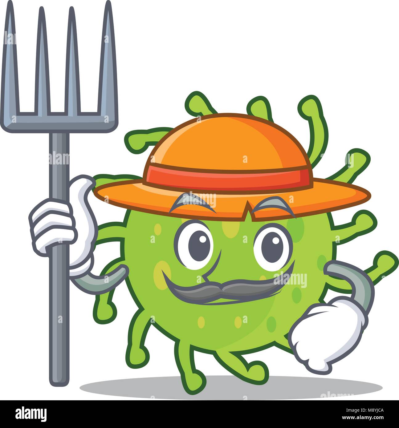 Farmer green bacteria character cartoon Stock Vector Image & Art - Alamy