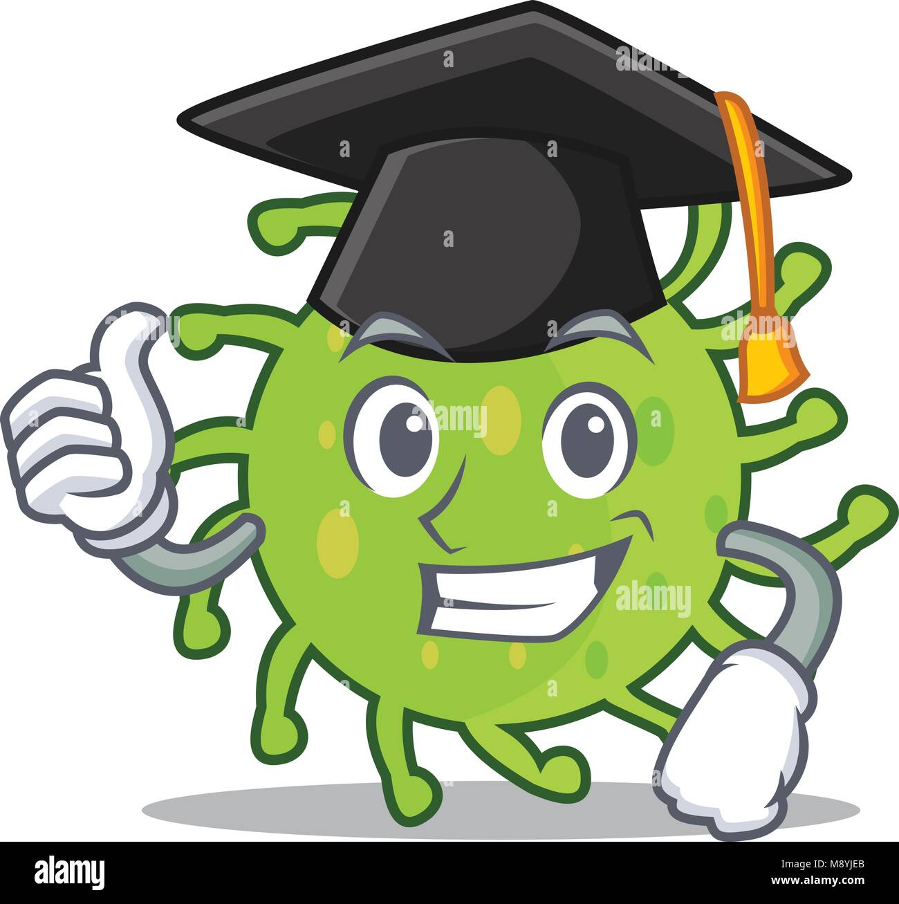 Graduation Germs Graduation green bacteria character cartoon Stock Vector Image & Art ...