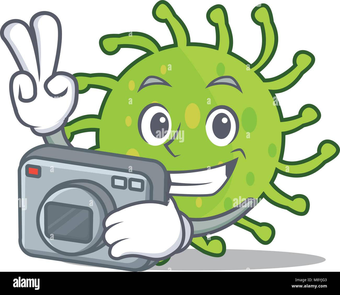 Photographer green bacteria mascot cartoon Stock Vector Image & Art - Alamy