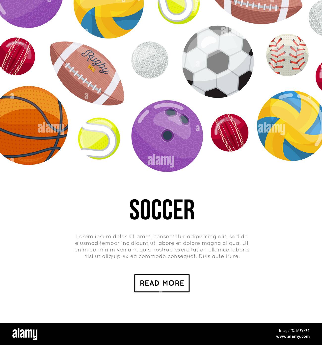 Online page about soccer game Stock Vector