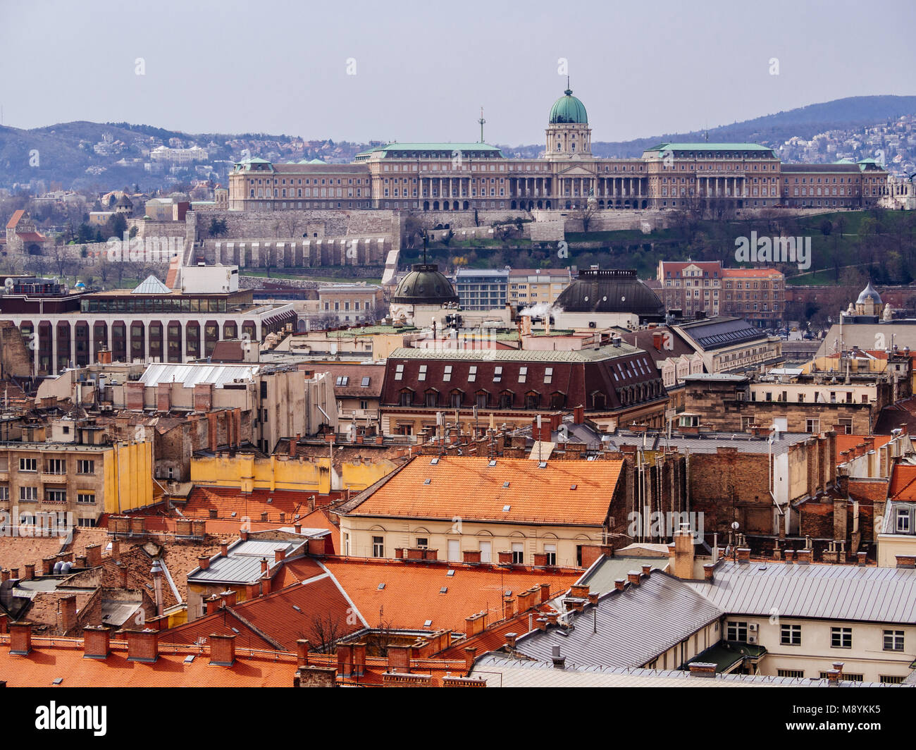 View of the Royal castle in Budapest from Historische Kirche, St ...