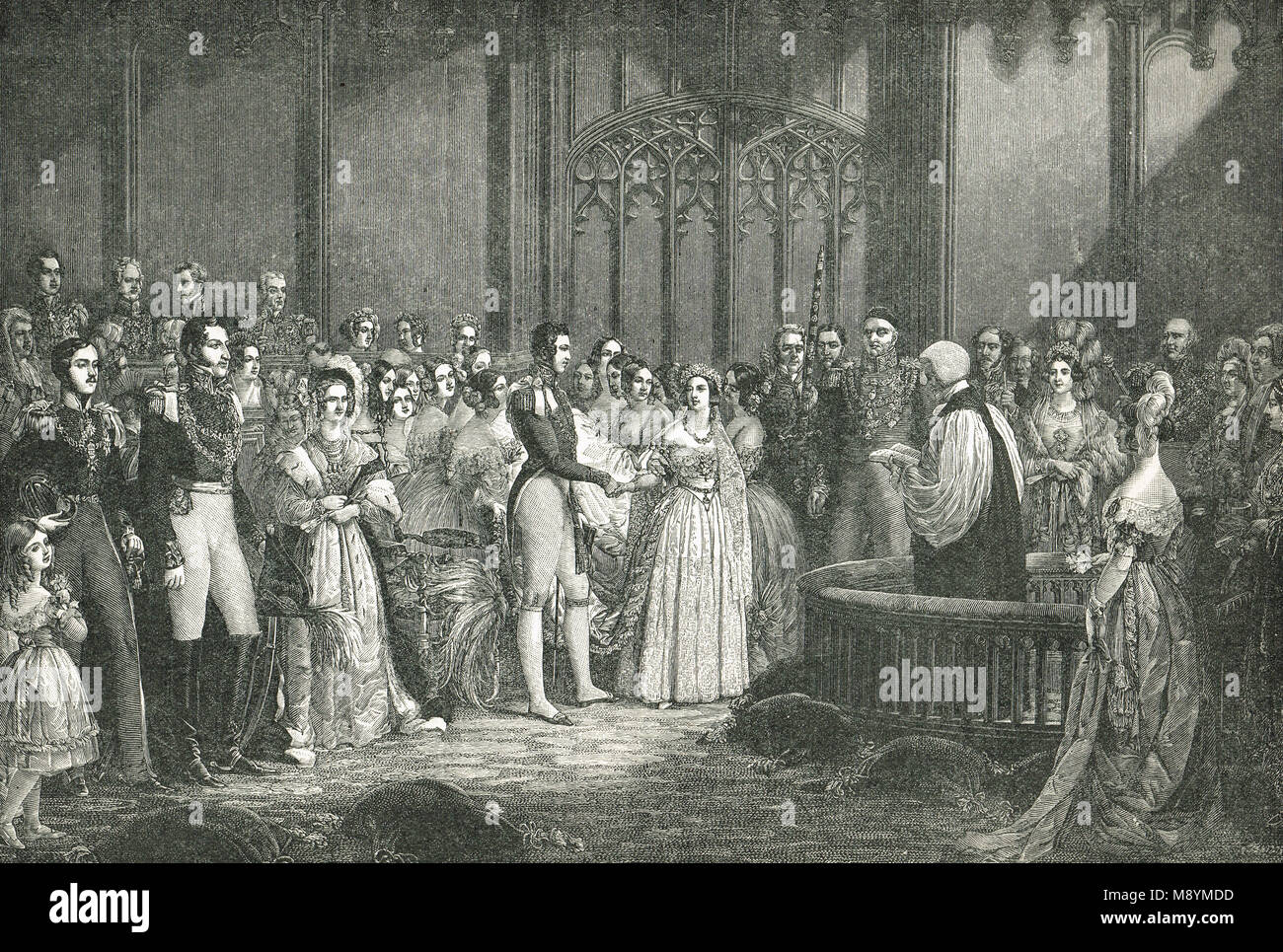 Marriage of Queen Victoria and Prince Albert, 10 February 1840 Stock Photo