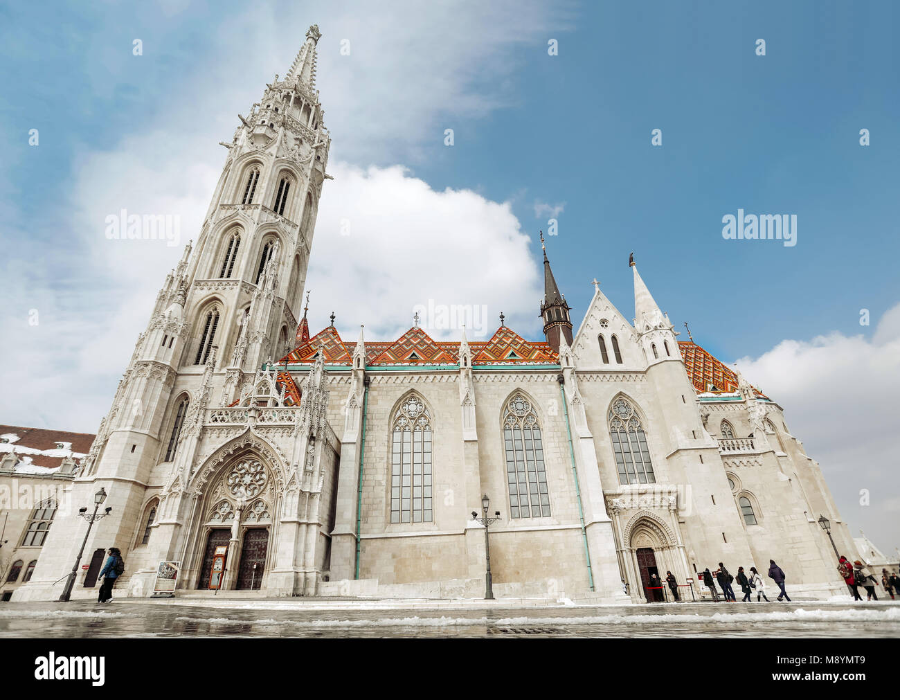 Budapest , Hungary. St. Matthias Church in old part of the city, Buda Castle hill. Church was used as a coronation church by Hungarian kings. Stock Photo