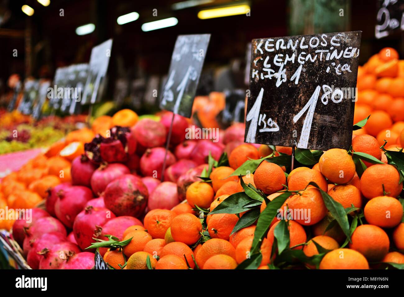 Fruits and vegetables at the Naschmarkt in Vienna, Austria Stock Photo