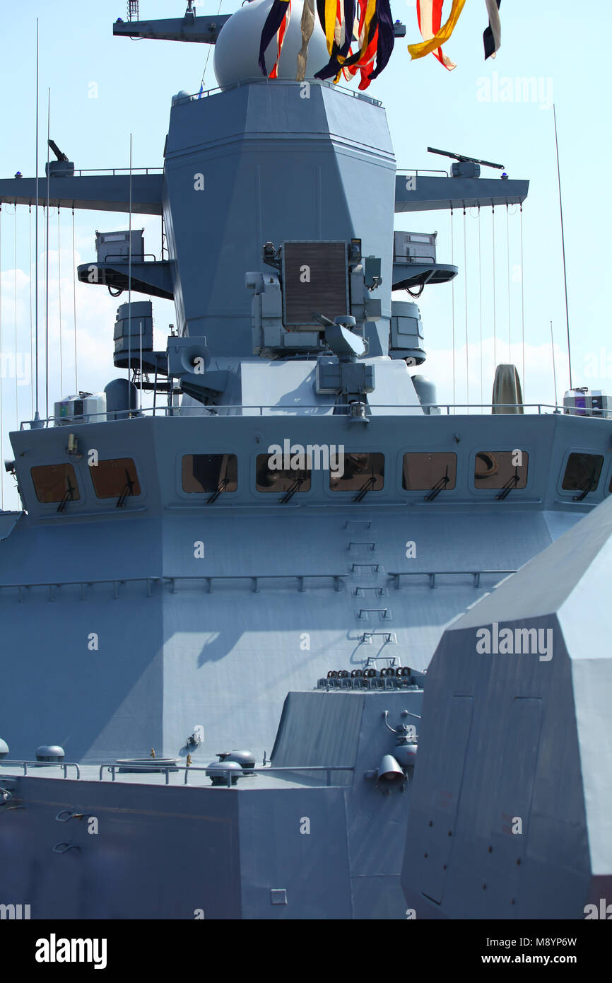 military naval flags on a warship Stock Photo - Alamy