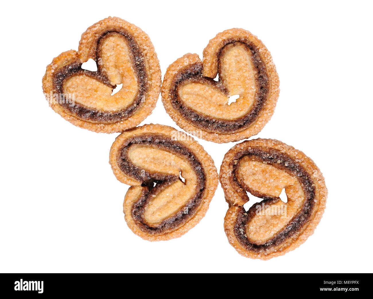 Cookie hearts isolated on white Stock Photo