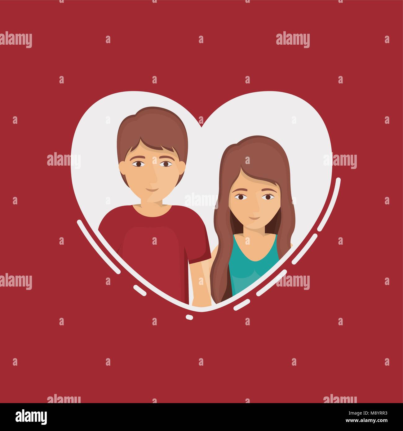 Couple cartoon inside heart design Stock Vector Image & Art - Alamy