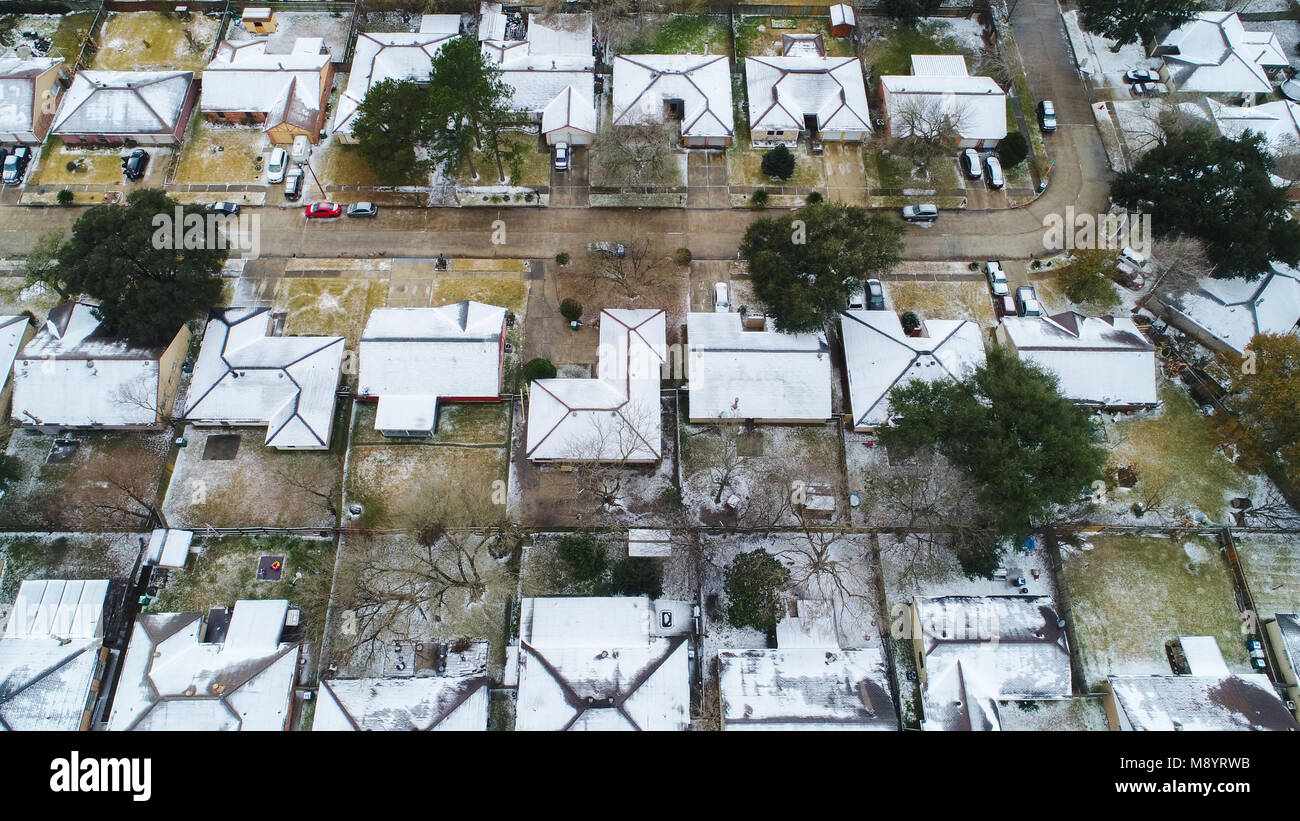 Picture of winter snow, ice in Houston, Texas Stock Photo Alamy