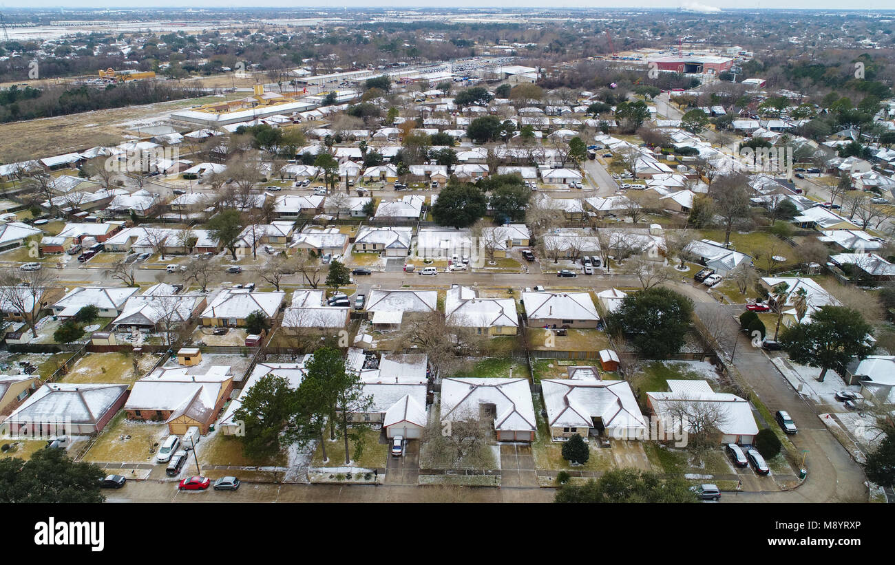 Picture of winter snow, ice in Houston, Texas Stock Photo Alamy