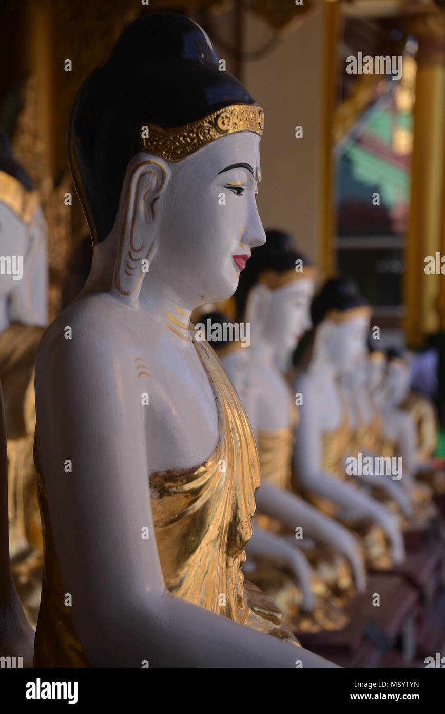 The beautiful and shiny Buddha statues in Yangoon Stock Photo Alamy