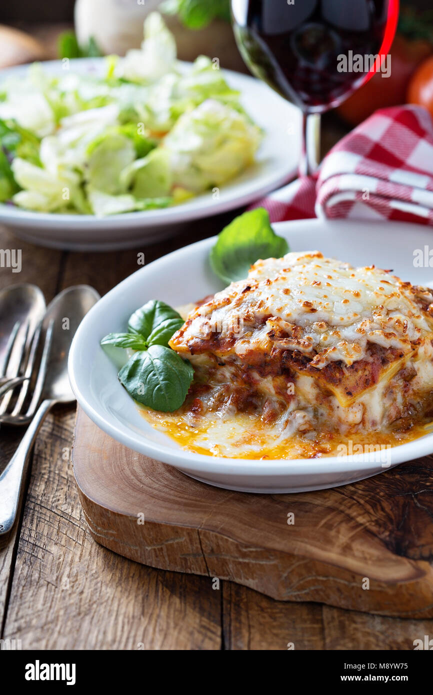 Traditional lasagna with bolognese sauce Stock Photo