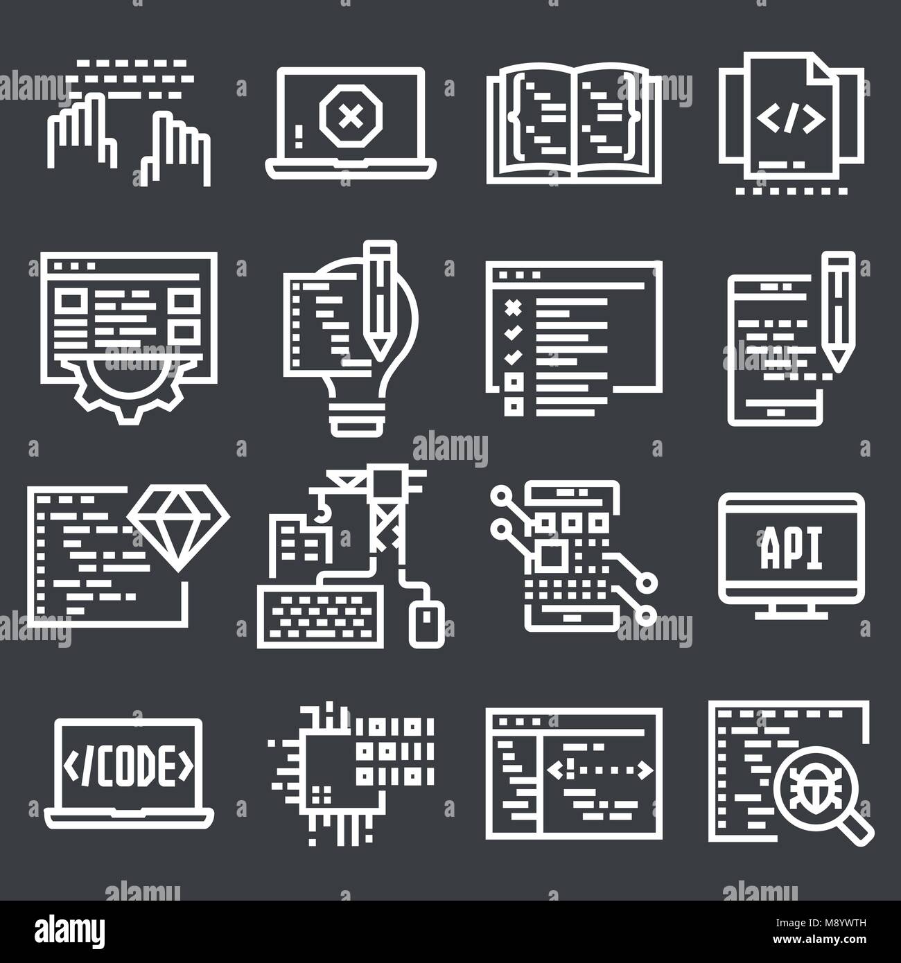 Programming and developer icons Stock Vector Image & Art - Alamy