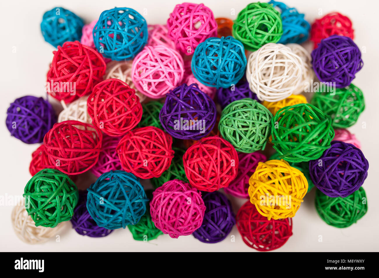 Colored wicker balls Stock Photo