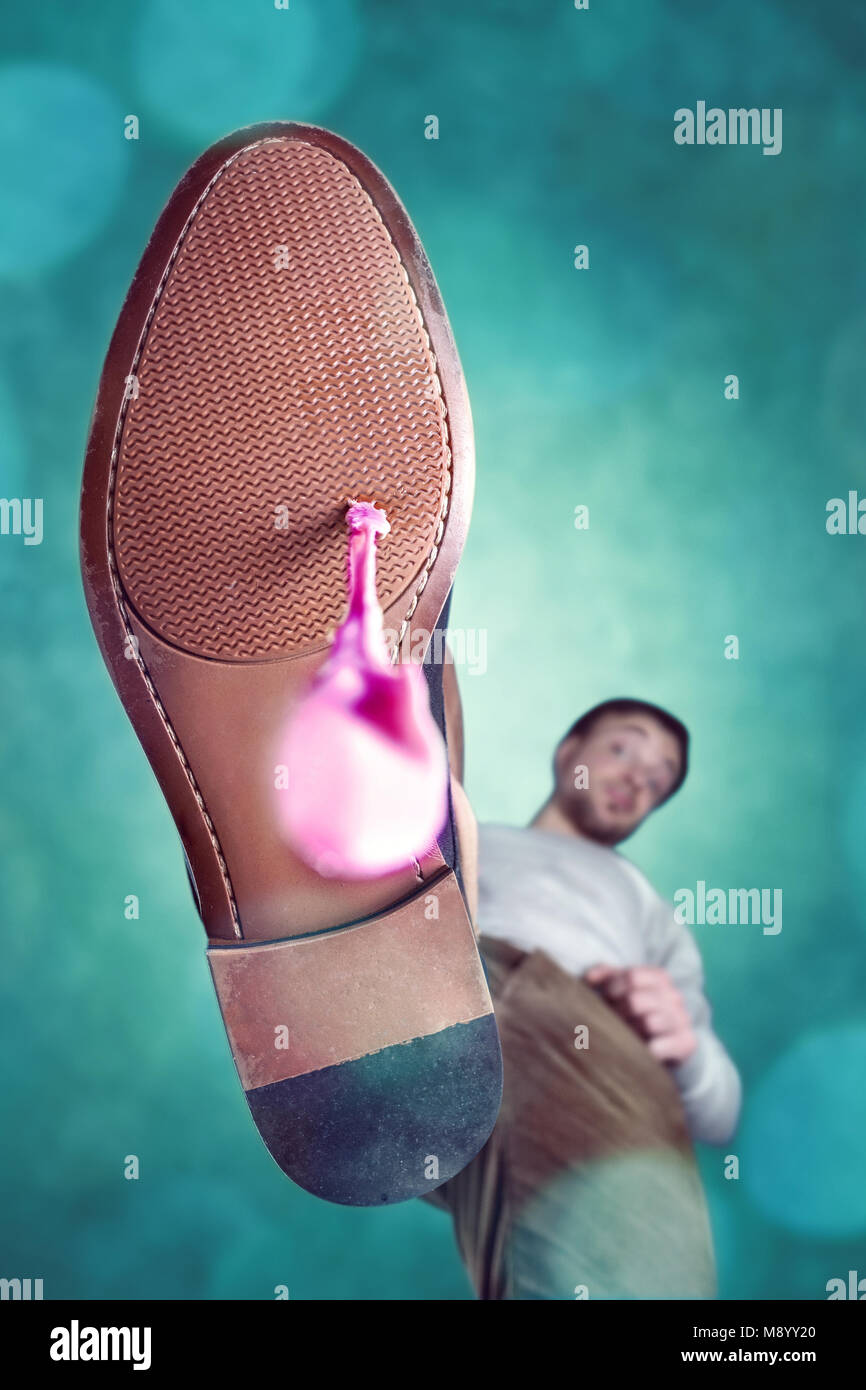 Bubble gum stuck to the shoe Stock Photo Alamy