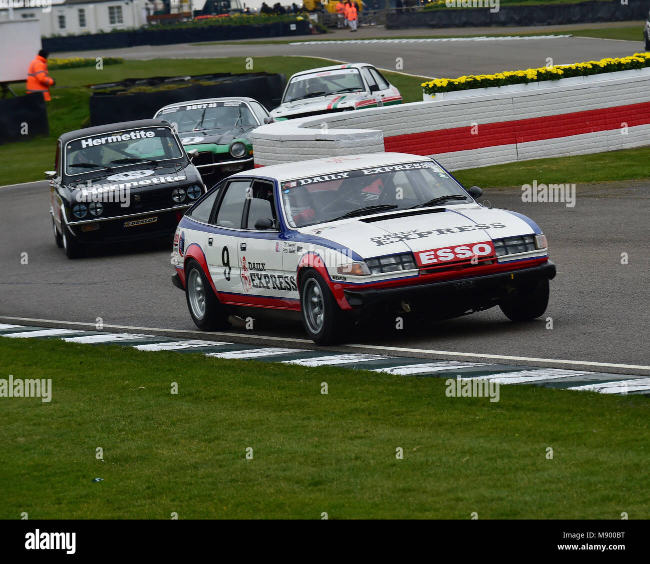 Tiff Needell, Peter Mallett, Rover 3500 SD1, Gerry Marshall Trophy, Saloon cars, 76th Members Meeting, Goodwood, England, March 2018, Sussex, Autospor Stock Photo