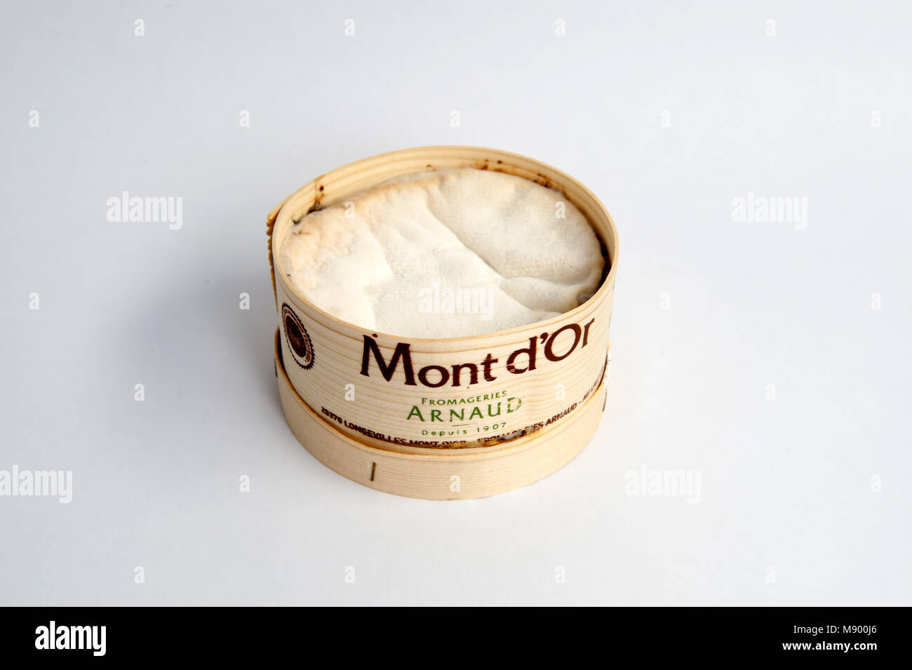 Vacherin du Mont D'or is a gooey rich and powerful cows' milk cheese from the French Alps Stock Photo