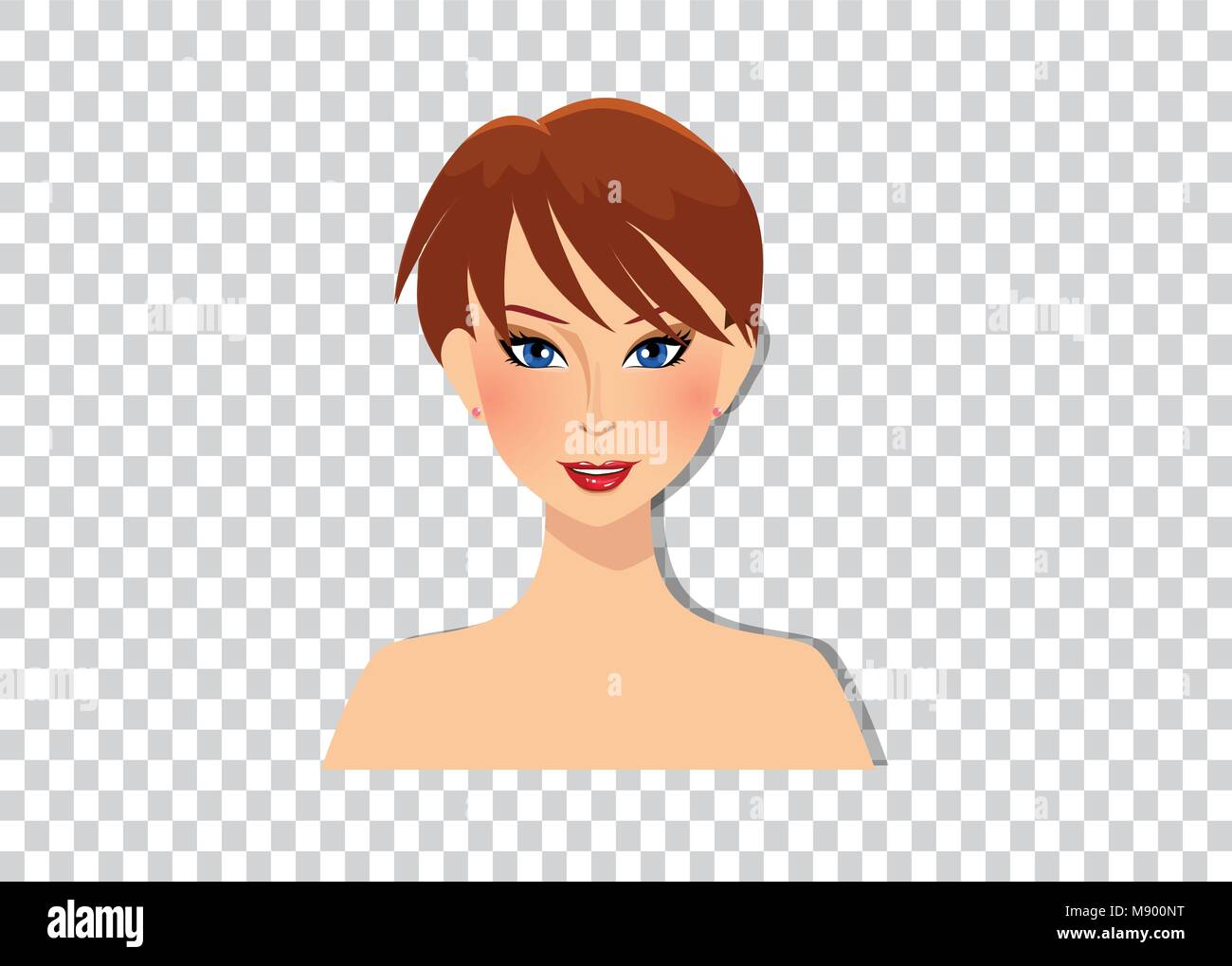 Beautiful Brown Haired Girl With Blue Eyes And Magnificent Bob