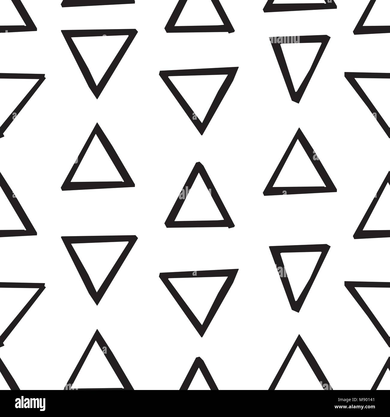 Seamless decorative pattern with hand drawn geometry shapes. Stock Vector