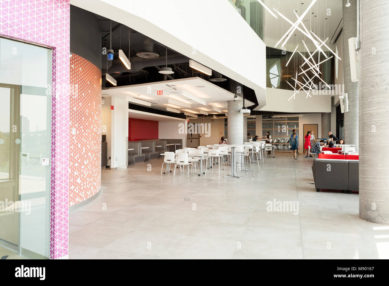 A common area inside the Bergeron Centre for Engineering Excellence at York University's Keele Campus in Toronto, Ontario, Canada. Stock Photo