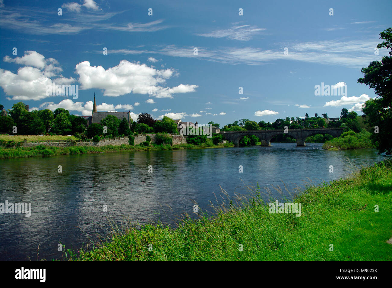 River Tweed at Kelso, Scotland Stock Photo