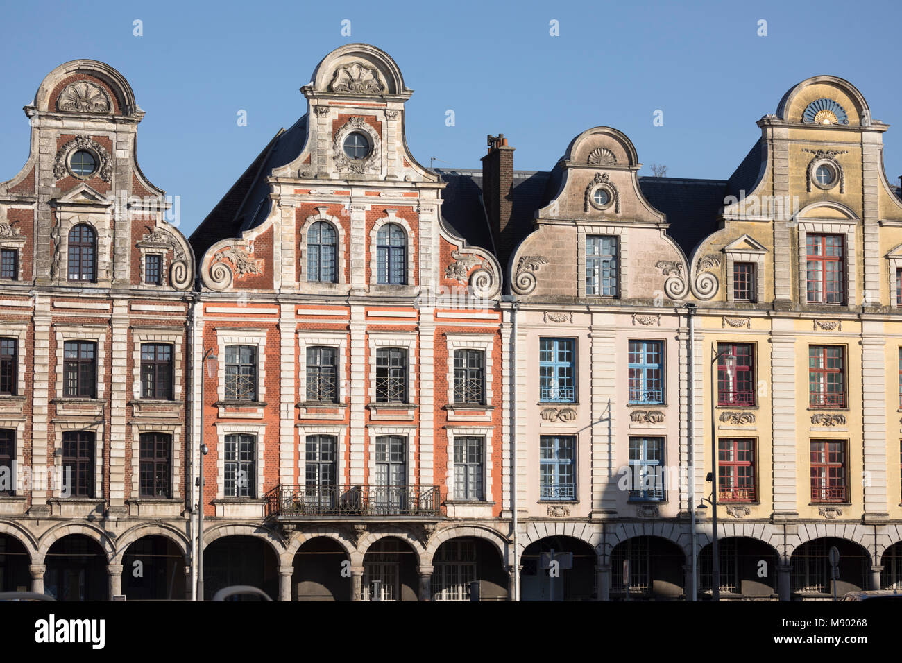 Flemish style facades on Grand Place, Arras, Pas-de-Calais, Hauts-de-France region, France, Europe Stock Photo
