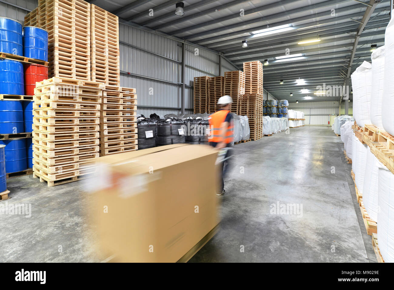 Warehouse Roving transport and logistics in a warehouse of a forwarding agent - worker ...