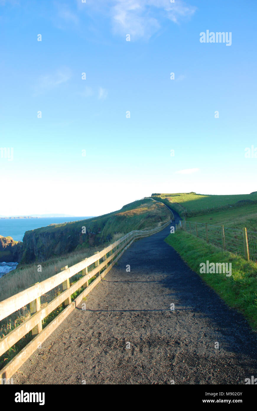 Coastal footpath to Giant's Causeway, Northern Ireland, UK Stock Photo