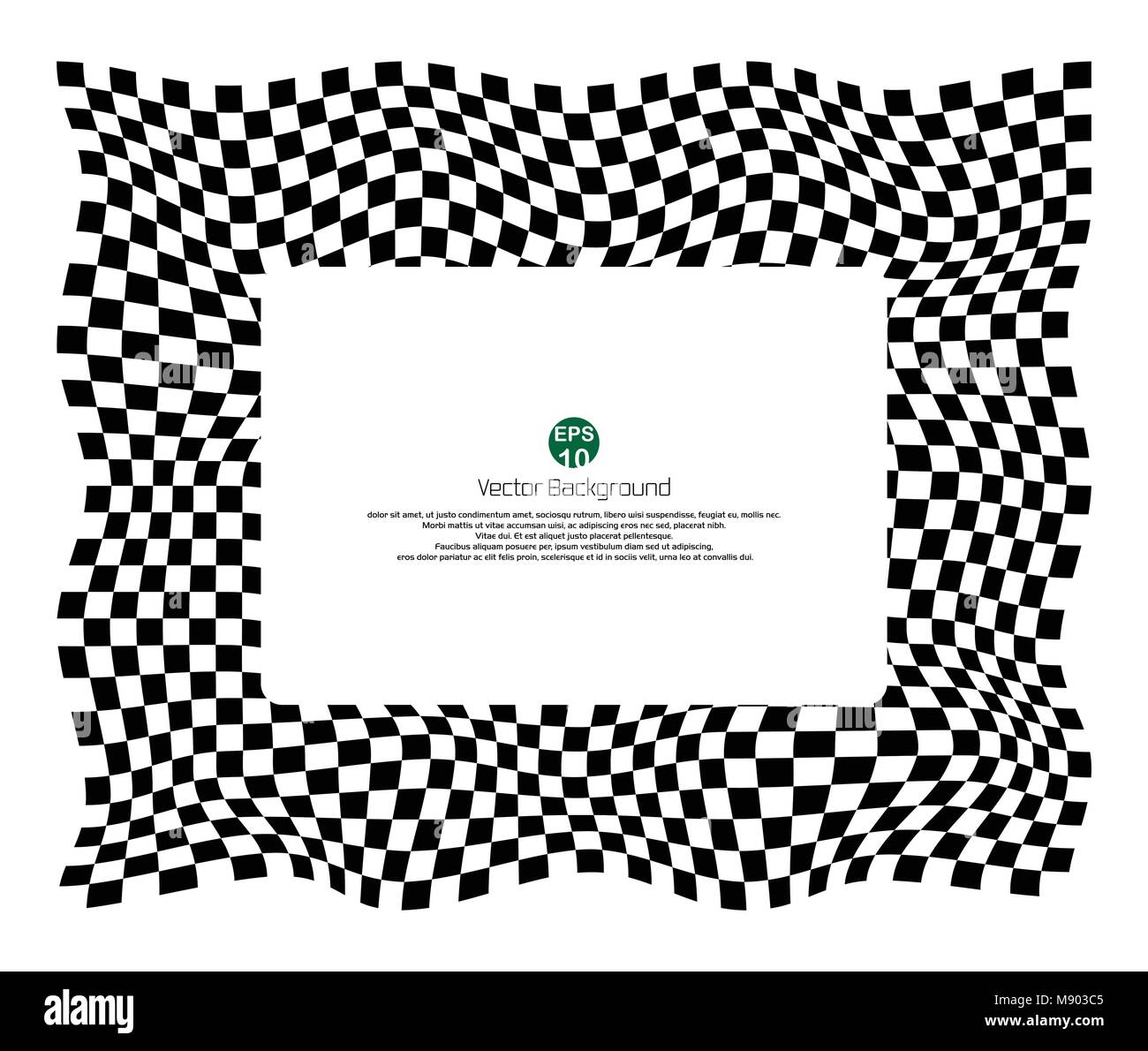 Checkered pattern of champ background with distort black and white ...