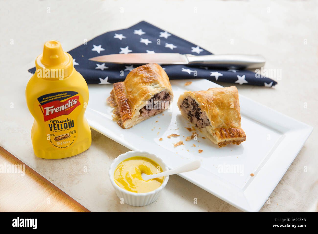 Pork and Black Pudding Sausage Roll Stock Photo Alamy