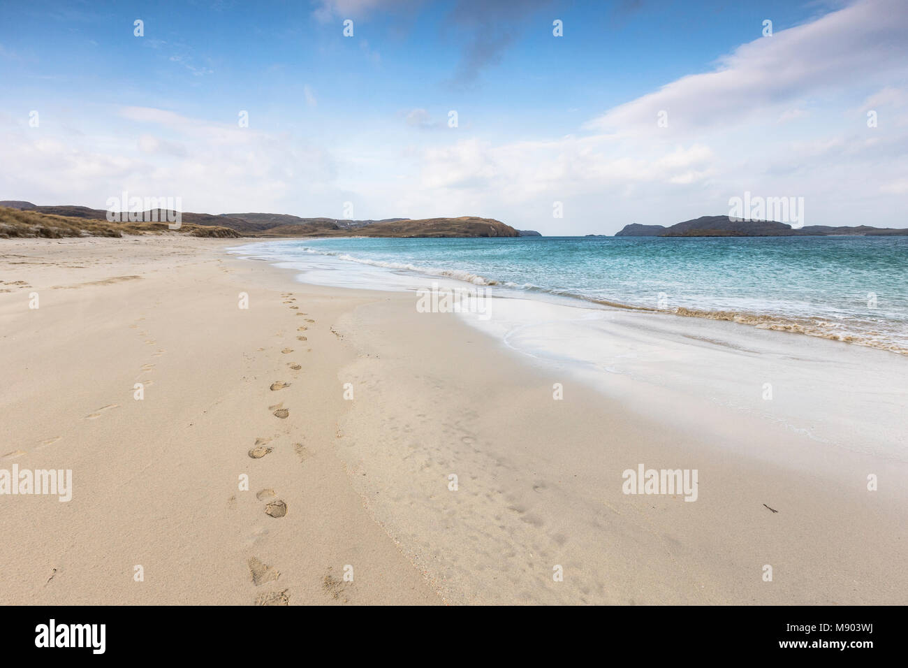 Traigh na Beirigh beach at Neep on the Isle of Lewis in the Outer Hebrides. Stock Photo