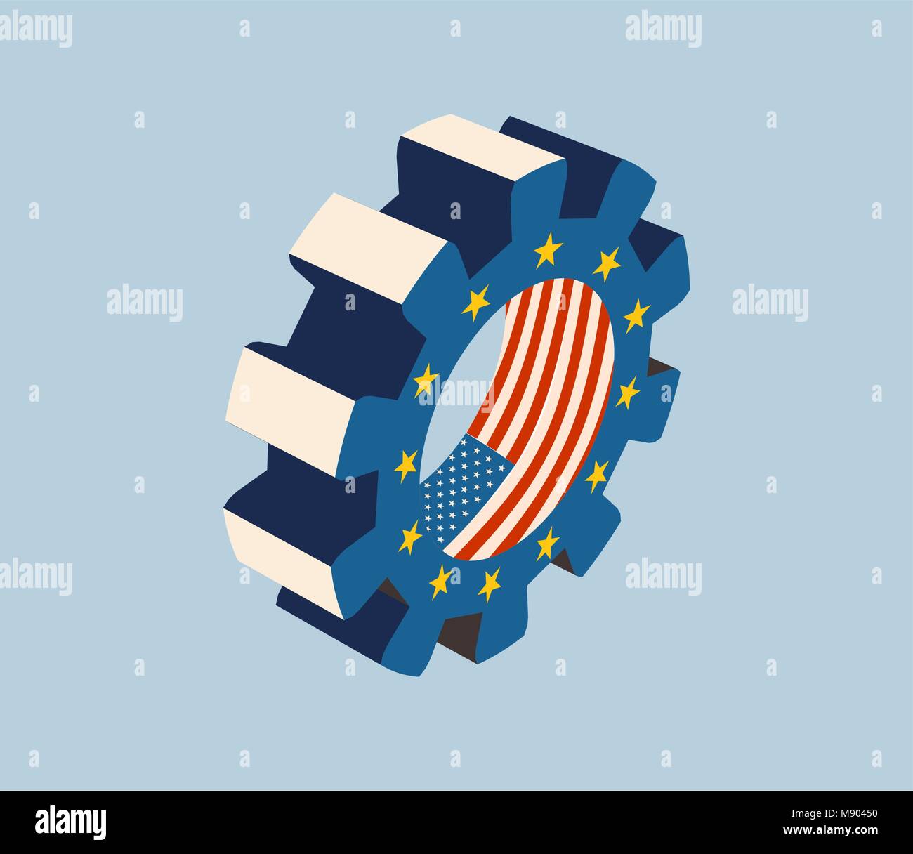 Transatlantic free trade agreement Stock Vector Images - Alamy