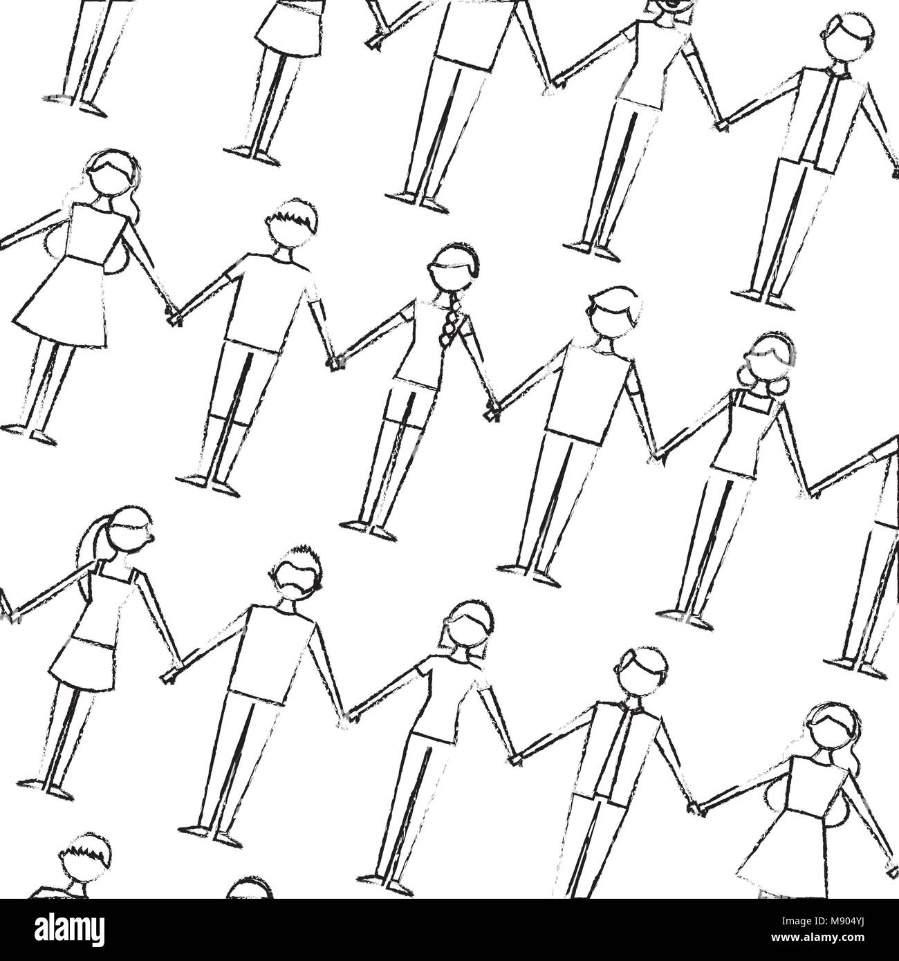 background people happy holding hands Stock Vector Image & Art - Alamy