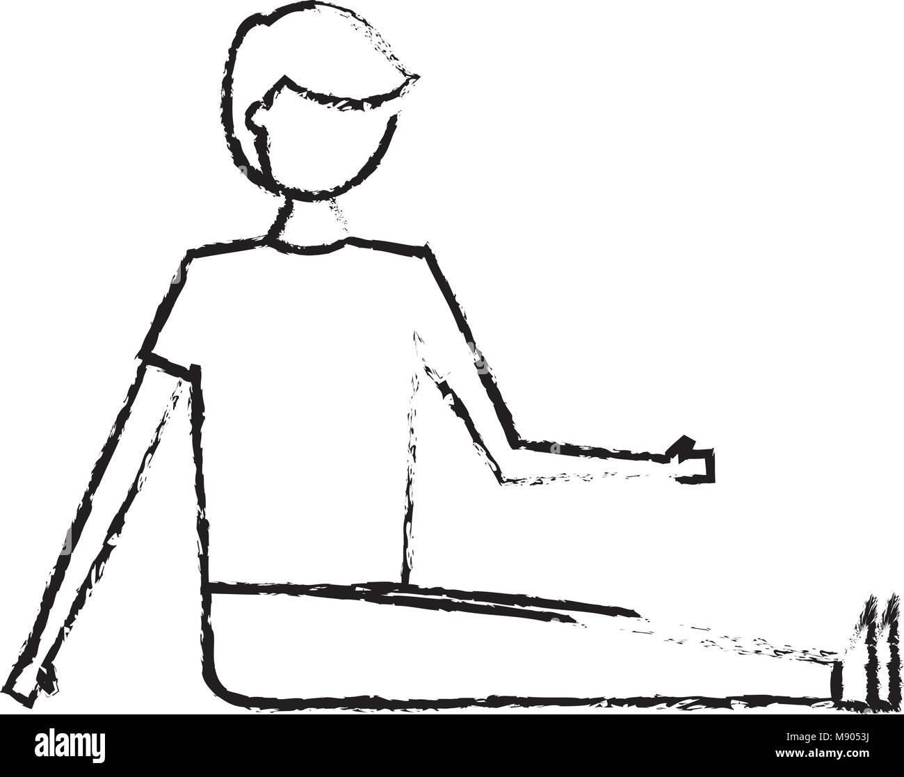 Male sitting at the gym Stock Vector Images - Alamy