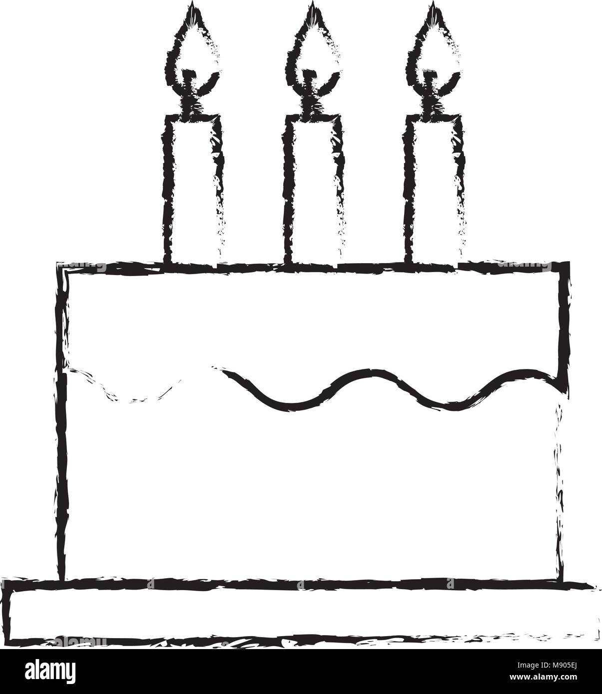 delicious birthday cake with three candles Stock Vector Image & Art - Alamy
