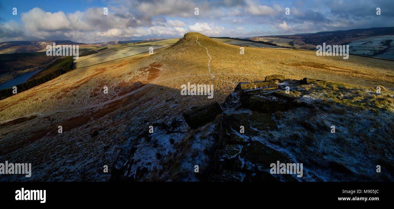 Crook Hill in Winter, Bamford, the Peak District, England (7) Stock Photo